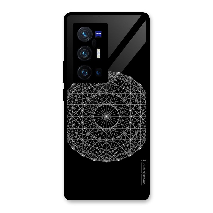 Black Clipart Glass Back Case for Vivo X70 Pro Plus