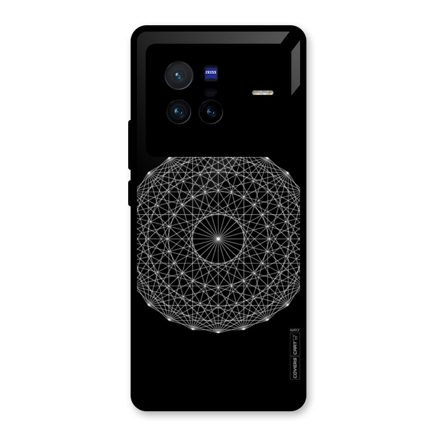 Black Clipart Glass Back Case for Vivo X80