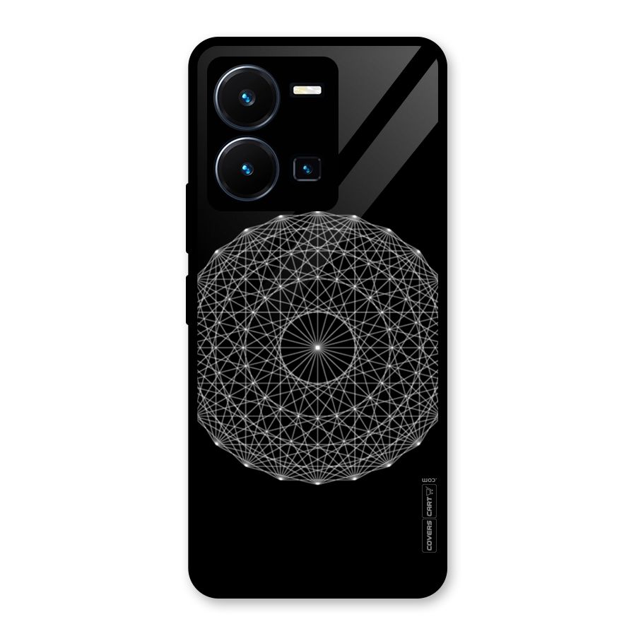 Black Clipart Glass Back Case for Vivo Y35
