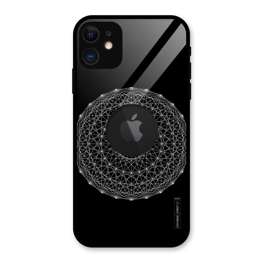 Black Clipart Glass Back Case for iPhone 11 Logo Cut
