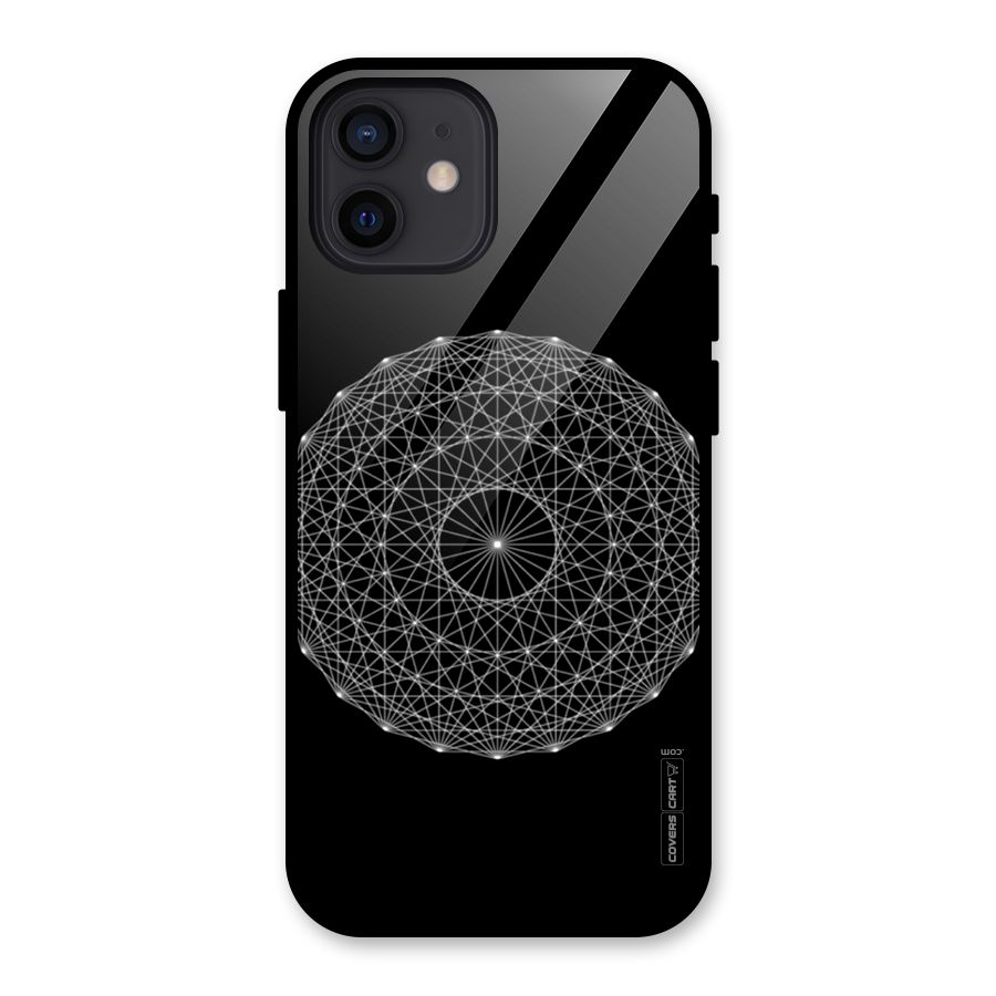Black Clipart Glass Back Case for iPhone 12