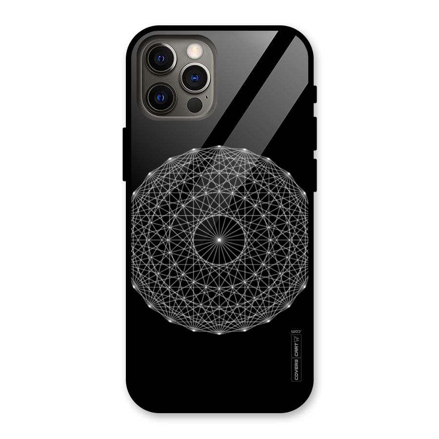 Black Clipart Glass Back Case for iPhone 12 Pro