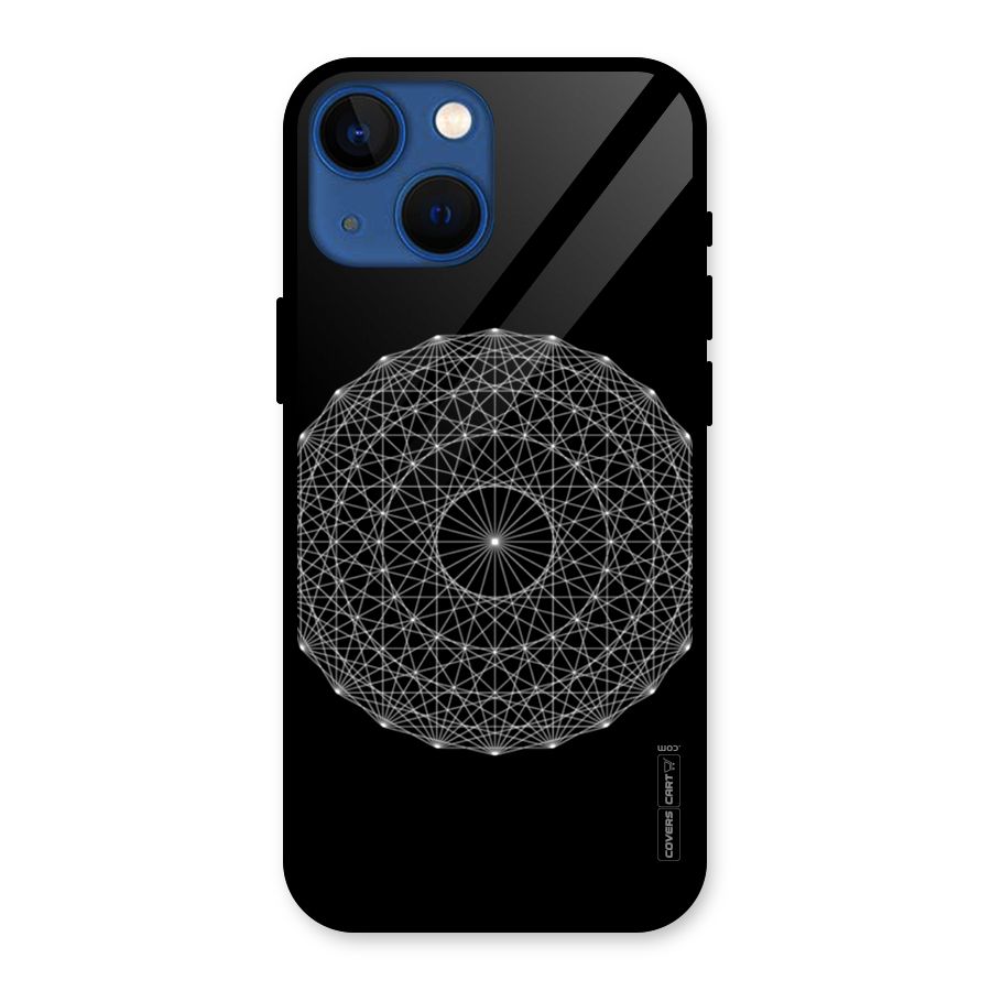 Black Clipart Glass Back Case for iPhone 13 Mini