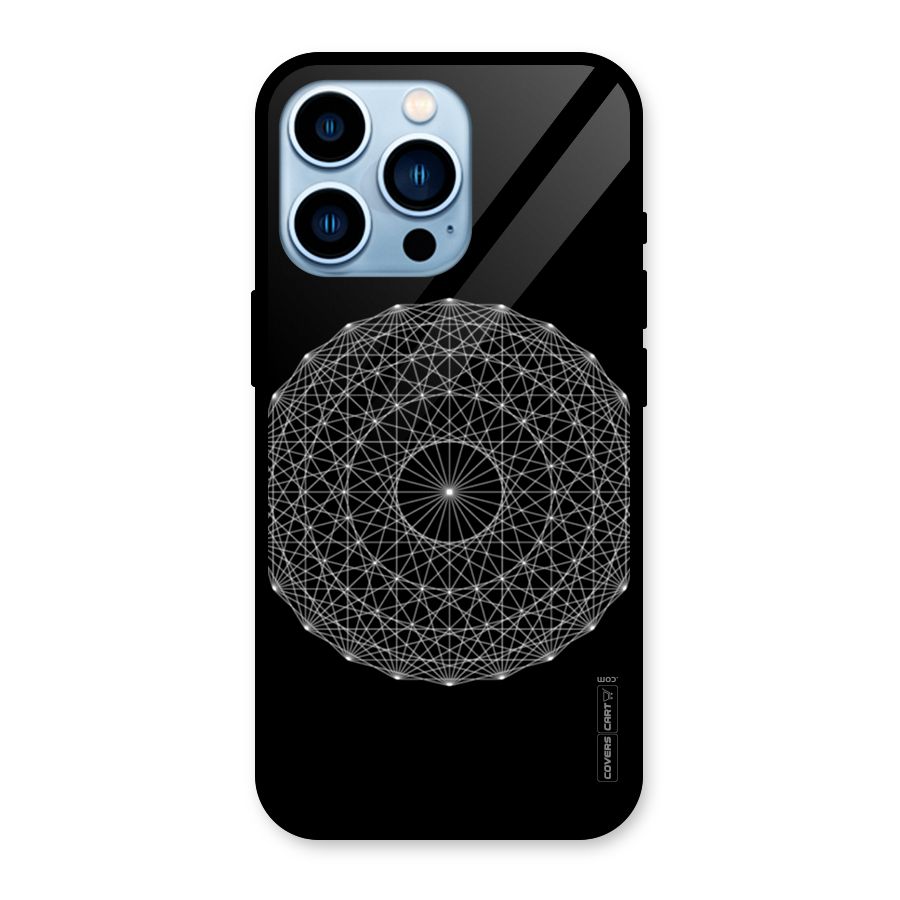 Black Clipart Glass Back Case for iPhone 13 Pro