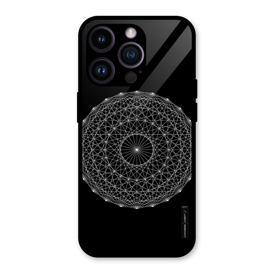 Black Clipart Glass Back Case for iPhone 14 Pro