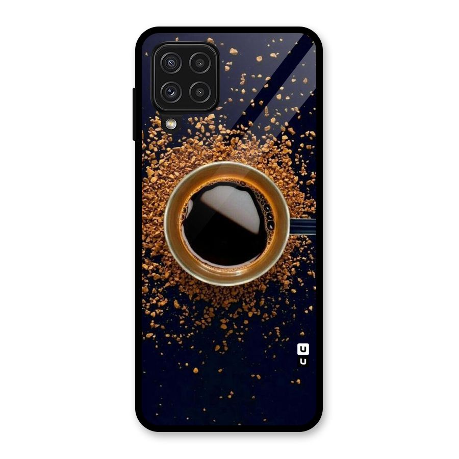 Black Coffee Glass Back Case for Galaxy A22 4G