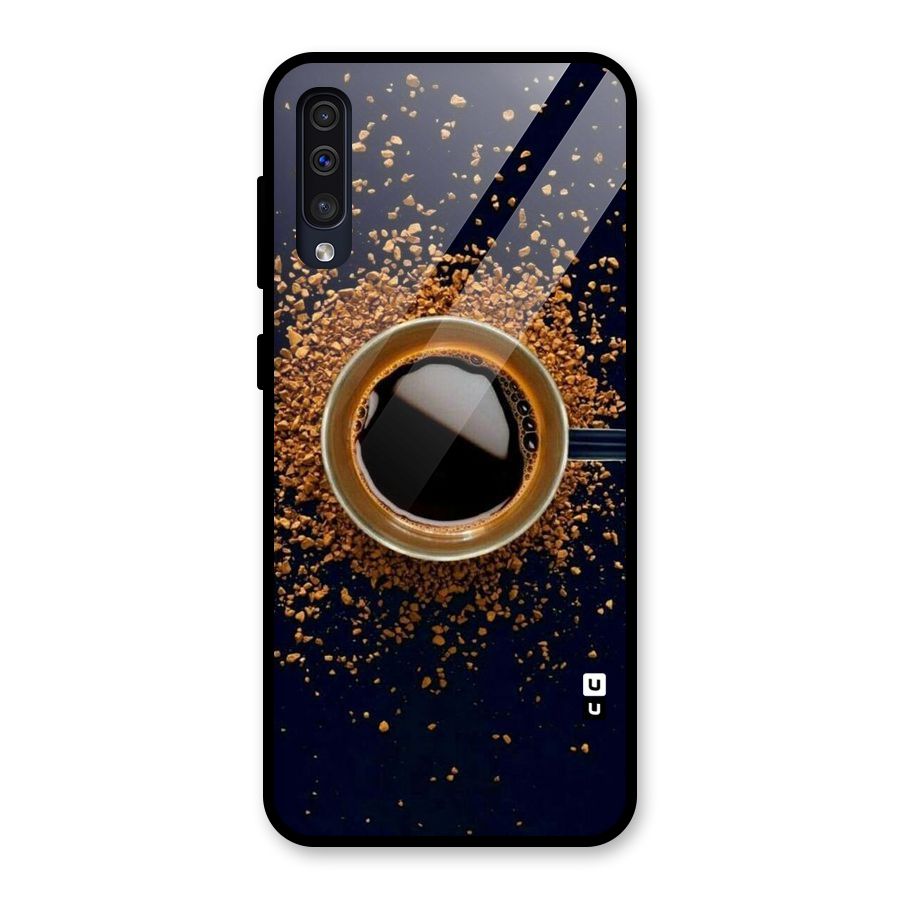 Black Coffee Glass Back Case for Galaxy A30s