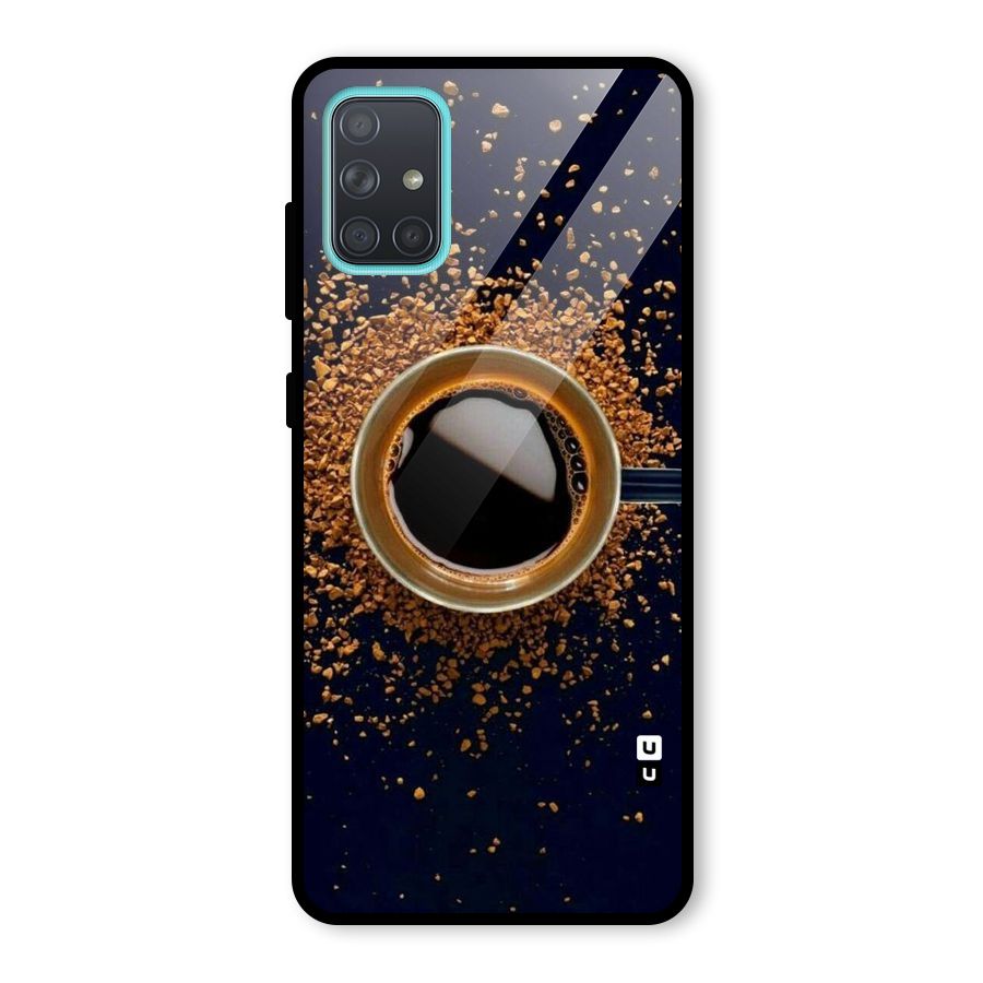 Black Coffee Glass Back Case for Galaxy A71