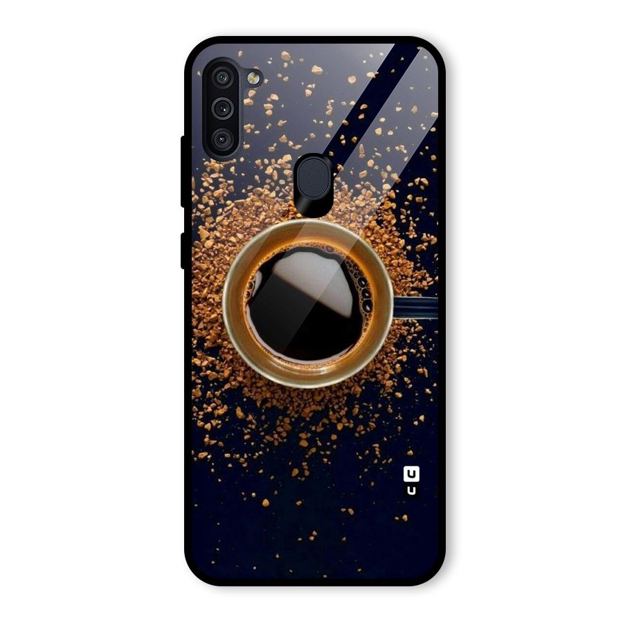 Black Coffee Glass Back Case for Galaxy M11