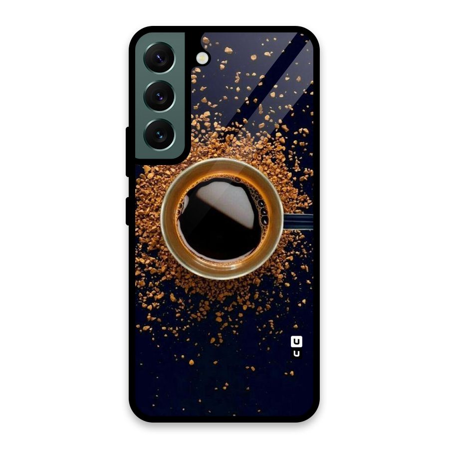 Black Coffee Glass Back Case for Galaxy S22 5G
