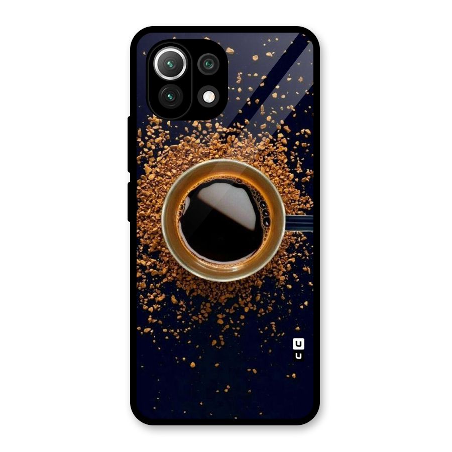 Black Coffee Glass Back Case for Mi 11 Lite