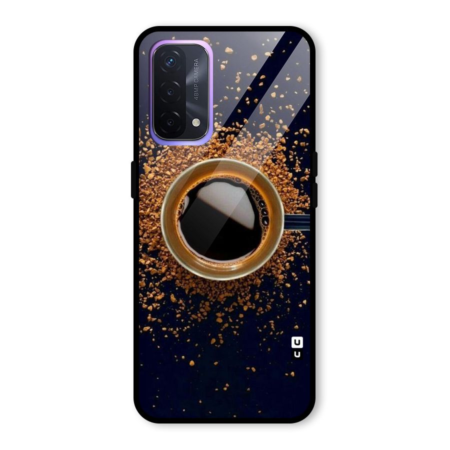 Black Coffee Glass Back Case for Oppo A74 5G