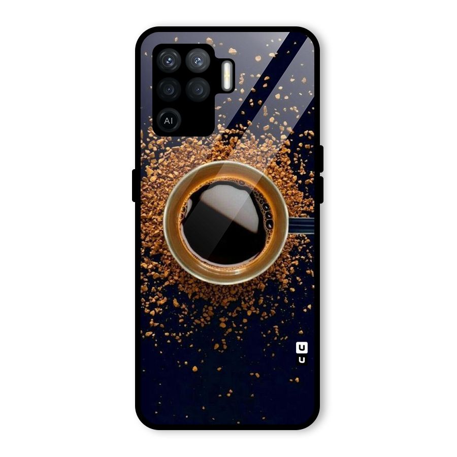 Black Coffee Glass Back Case for Oppo F19 Pro