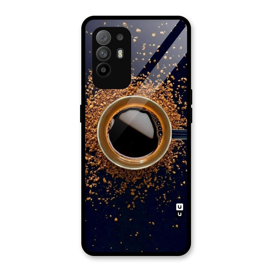 Black Coffee Glass Back Case for Oppo F19 Pro Plus 5G