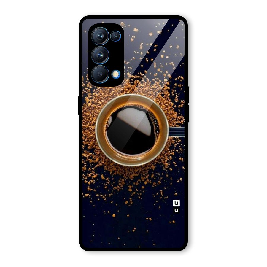Black Coffee Glass Back Case for Oppo Reno5 Pro 5G