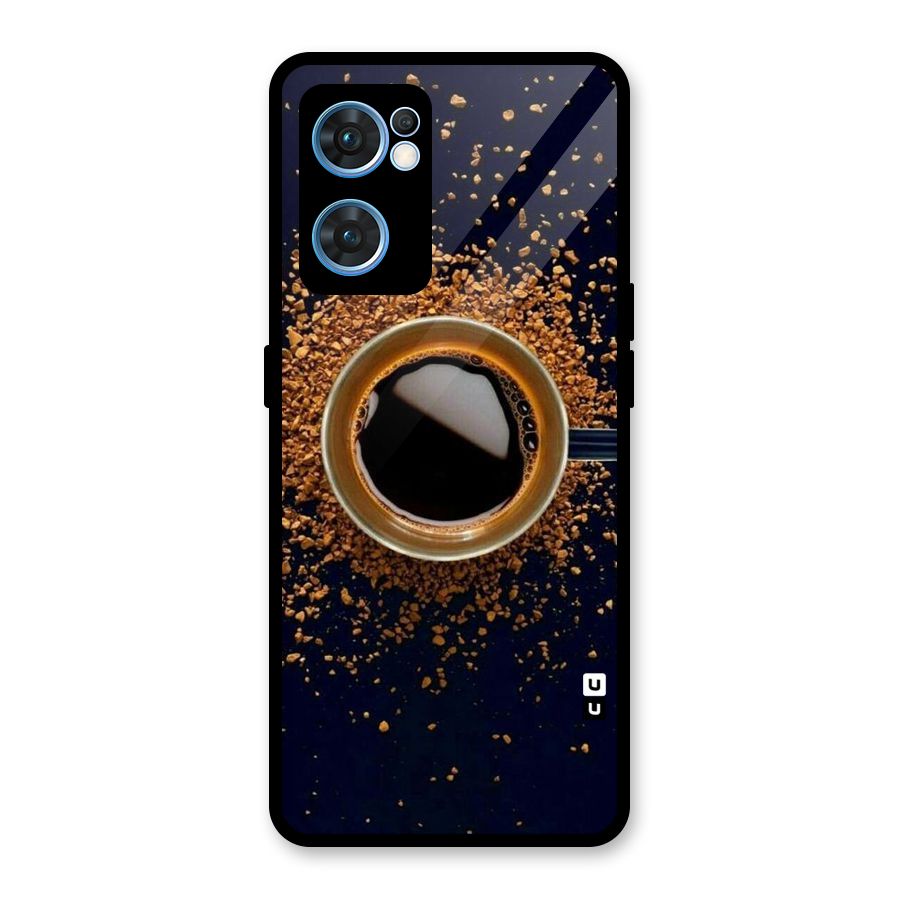 Black Coffee Glass Back Case for Oppo Reno7 5G