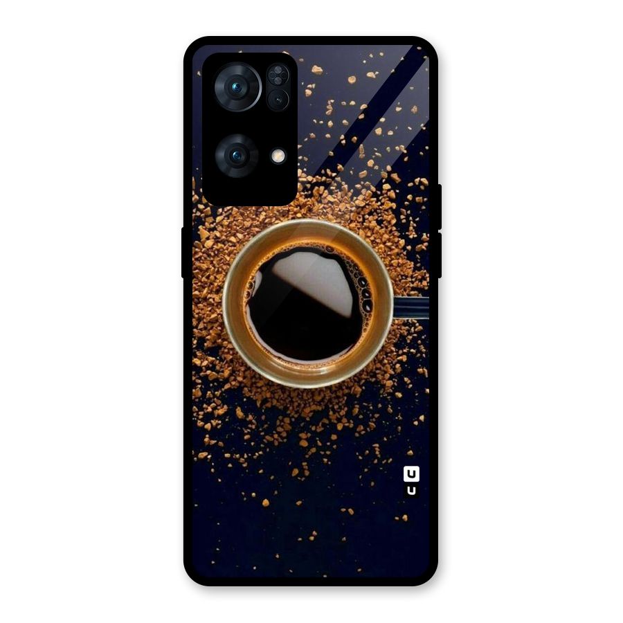 Black Coffee Glass Back Case for Oppo Reno7 Pro 5G