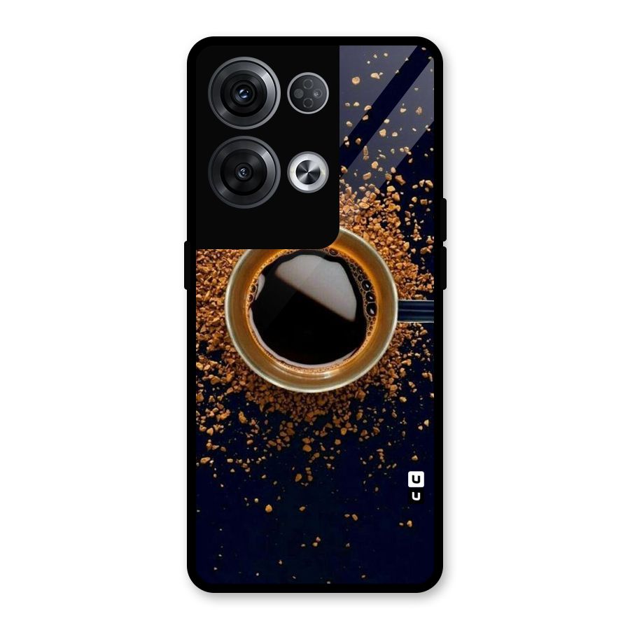 Black Coffee Glass Back Case for Oppo Reno8 Pro 5G