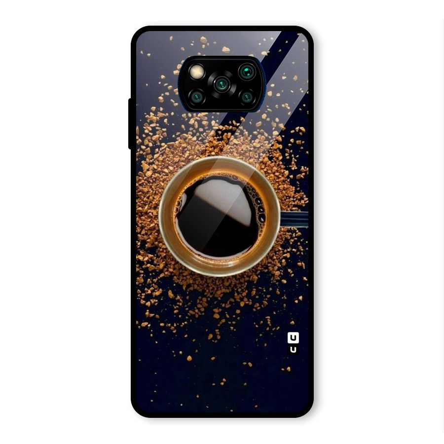 Black Coffee Glass Back Case for Poco X3 Pro