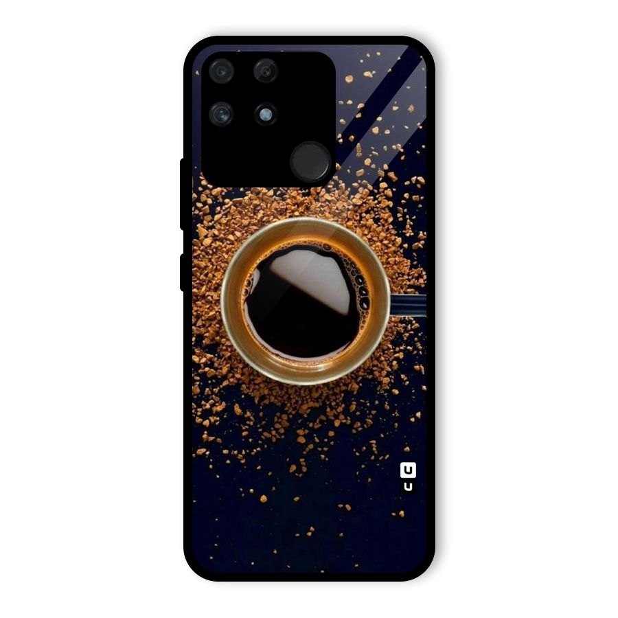 Black Coffee Glass Back Case for Realme Narzo 50A