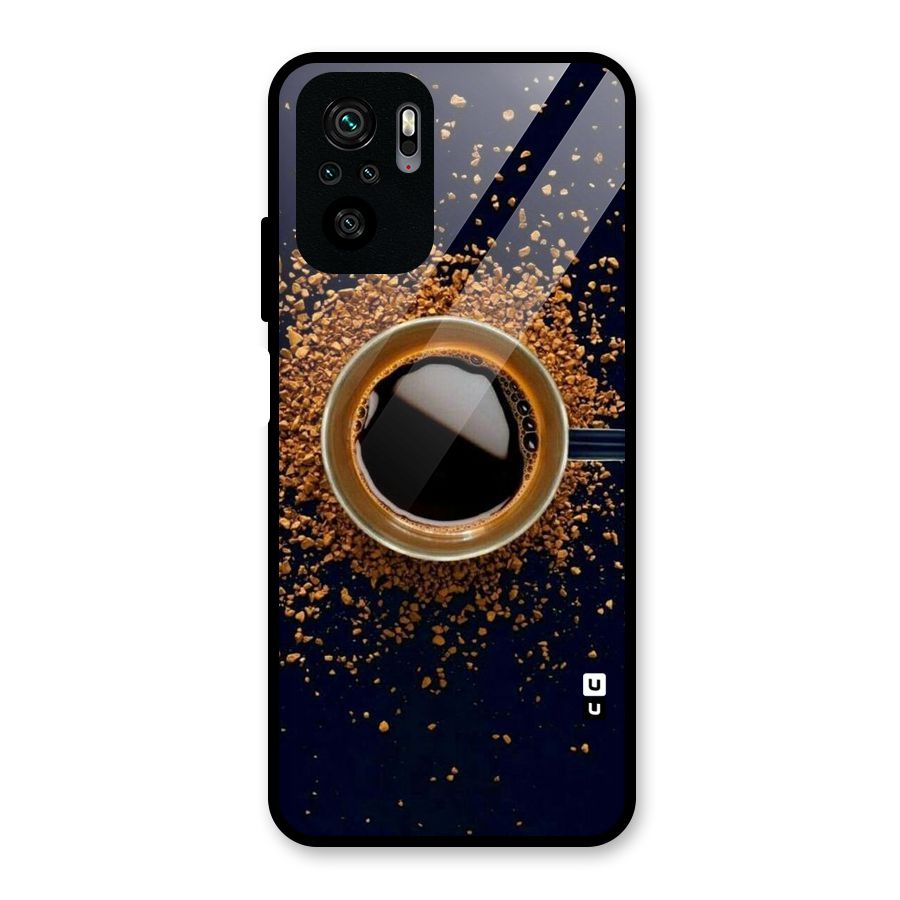 Black Coffee Glass Back Case for Redmi Note 10S