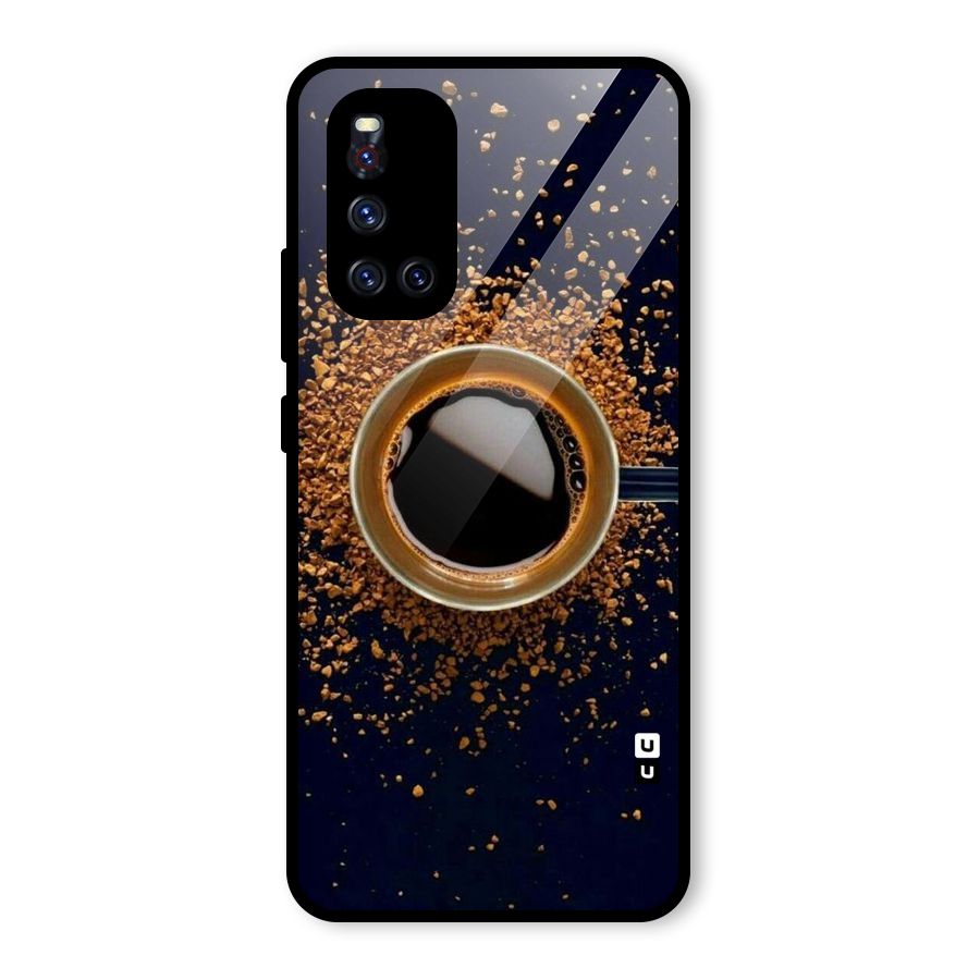 Black Coffee Glass Back Case for Vivo V19