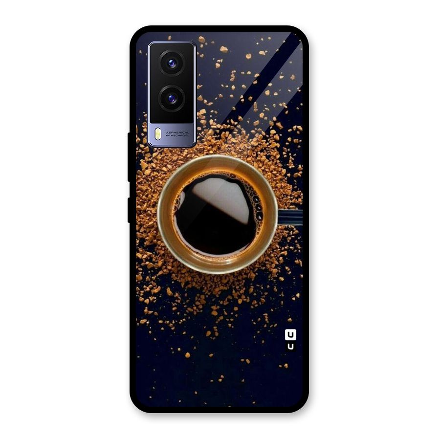 Black Coffee Glass Back Case for Vivo V21e 5G