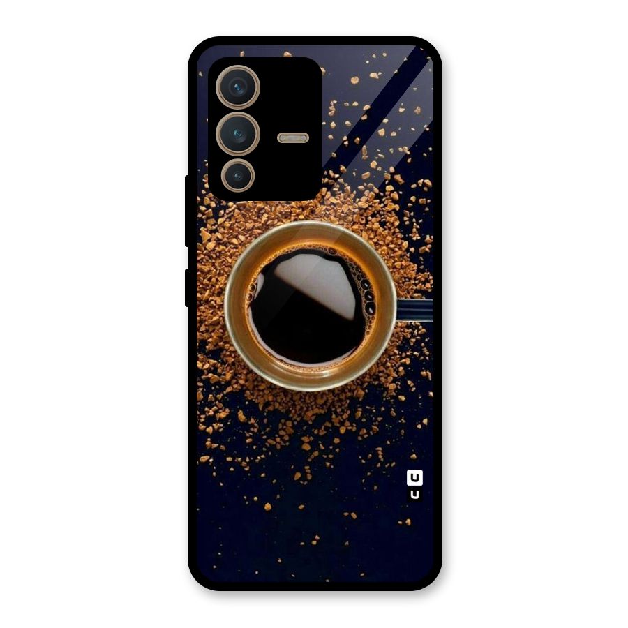 Black Coffee Glass Back Case for Vivo V23 5G