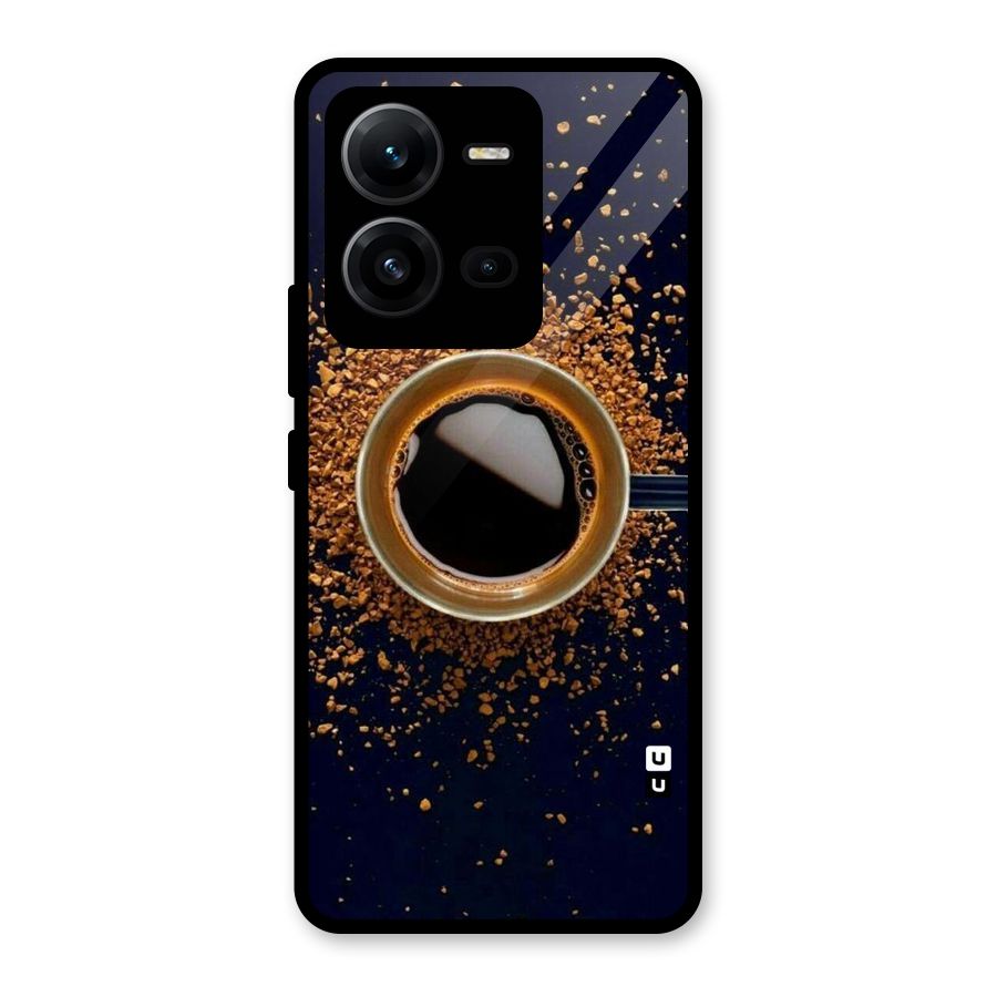 Black Coffee Glass Back Case for Vivo V25