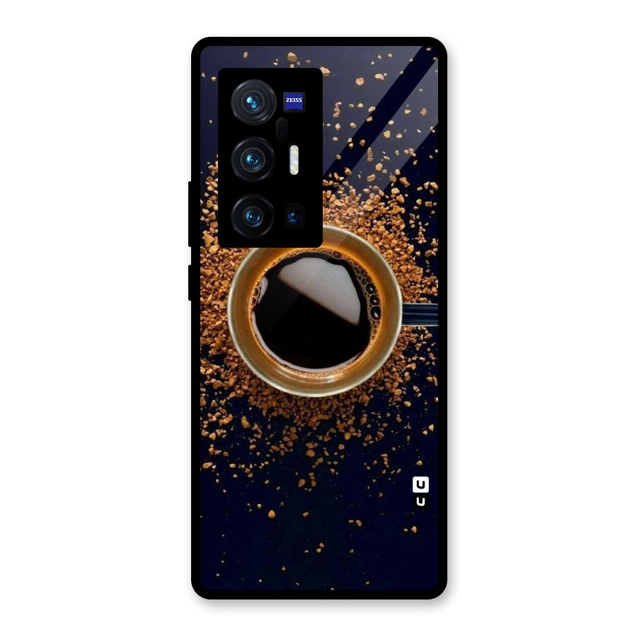 Black Coffee Glass Back Case for Vivo X70 Pro Plus