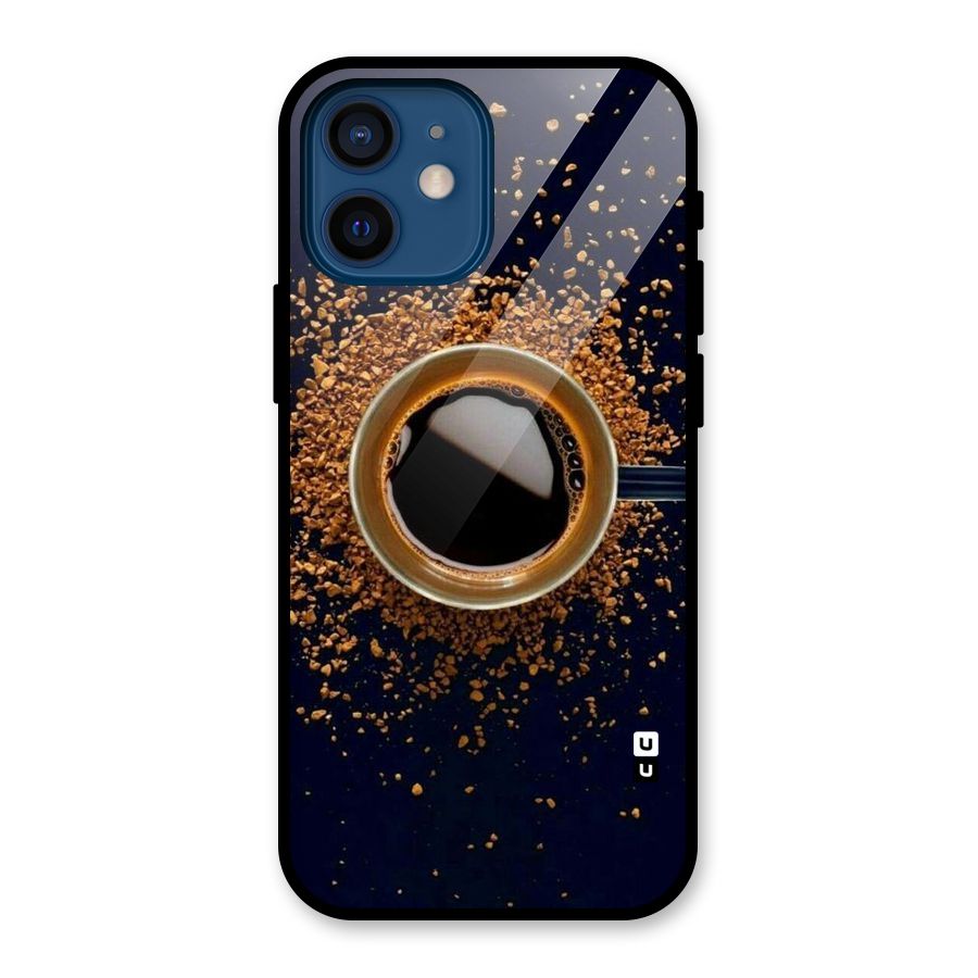 Black Coffee Glass Back Case for iPhone 12 Mini