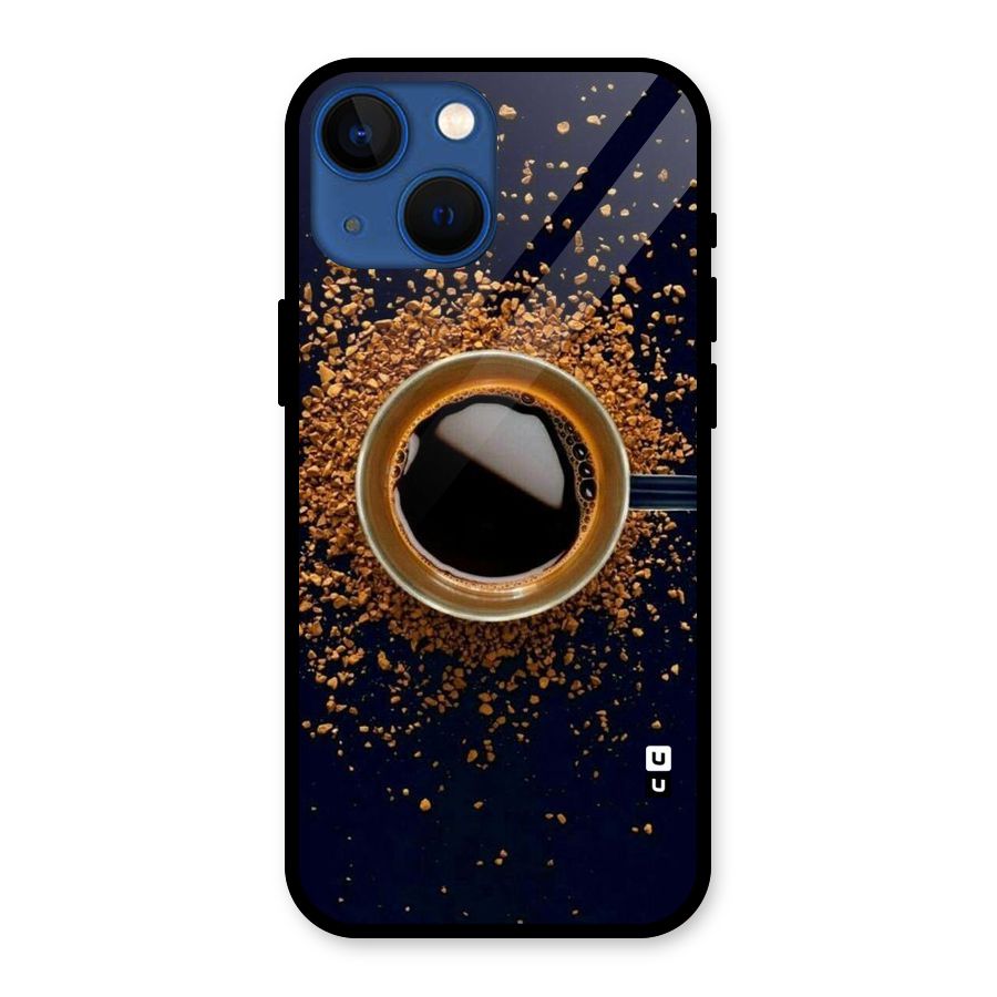 Black Coffee Glass Back Case for iPhone 13 Mini