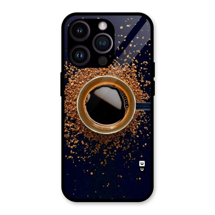 Black Coffee Glass Back Case for iPhone 14 Pro