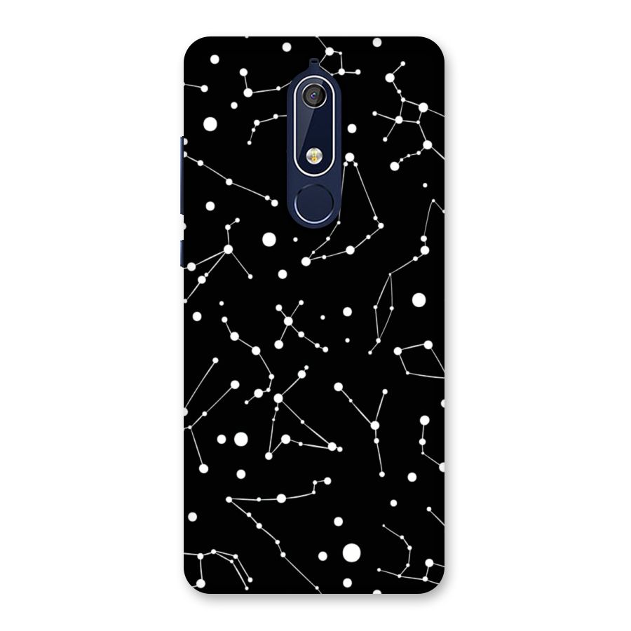 Black Constellation Pattern Back Case for Nokia 5.1