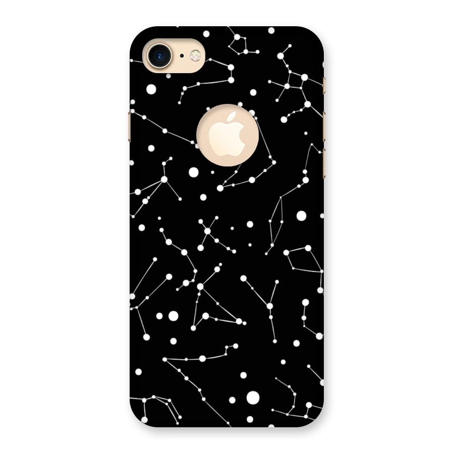 Black Constellation Pattern Back Case for iPhone 7 Logo Cut