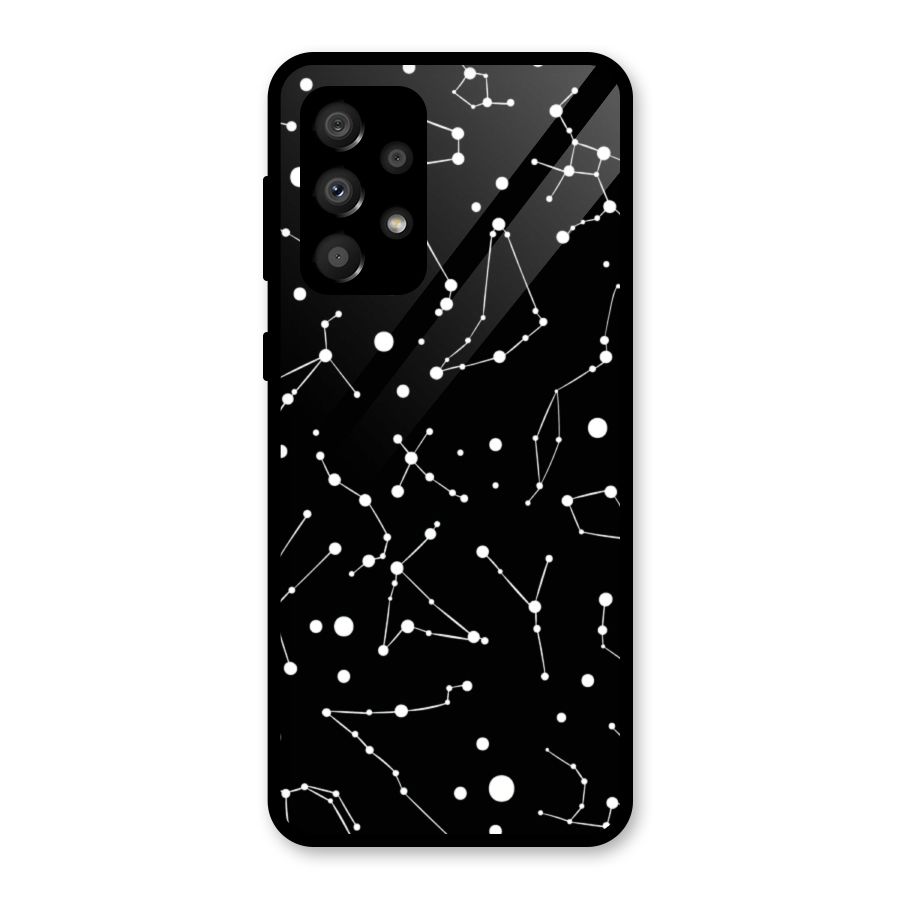 Black Constellation Pattern Glass Back Case for Galaxy A32