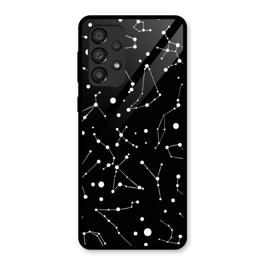 Black Constellation Pattern Glass Back Case for Galaxy A33 5G