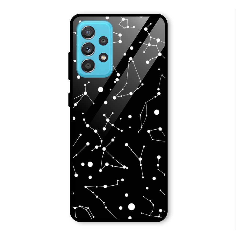 Black Constellation Pattern Glass Back Case for Galaxy A52
