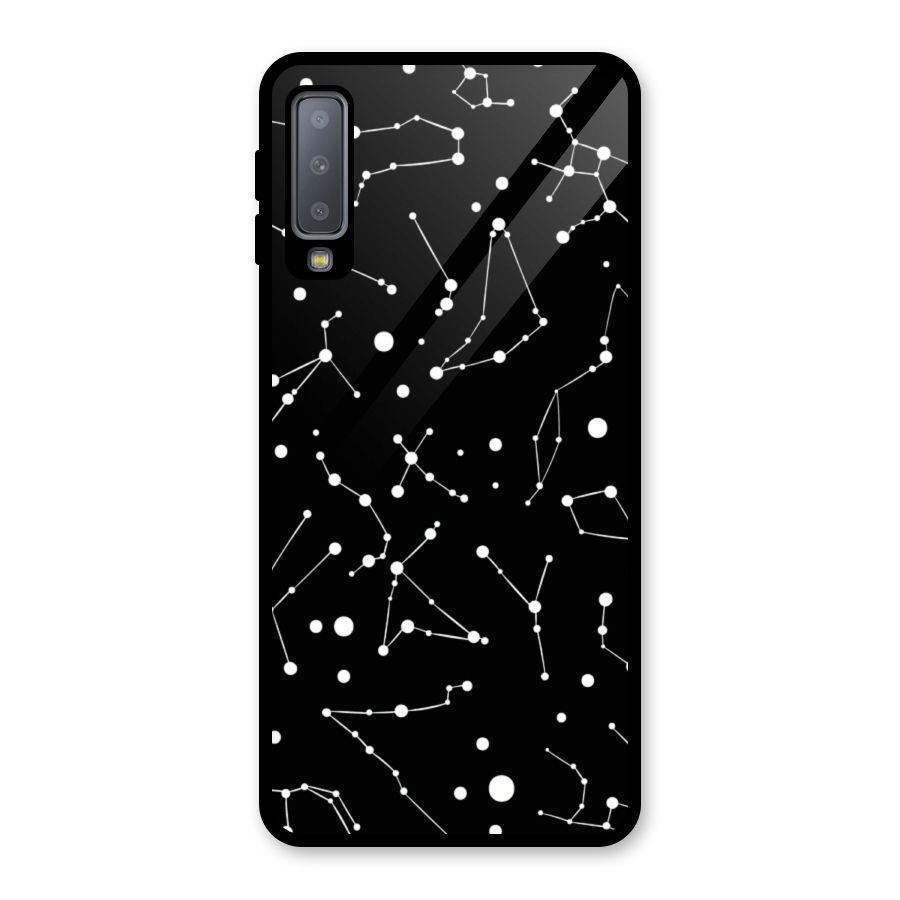 Black Constellation Pattern Glass Back Case for Galaxy A7 (2018)