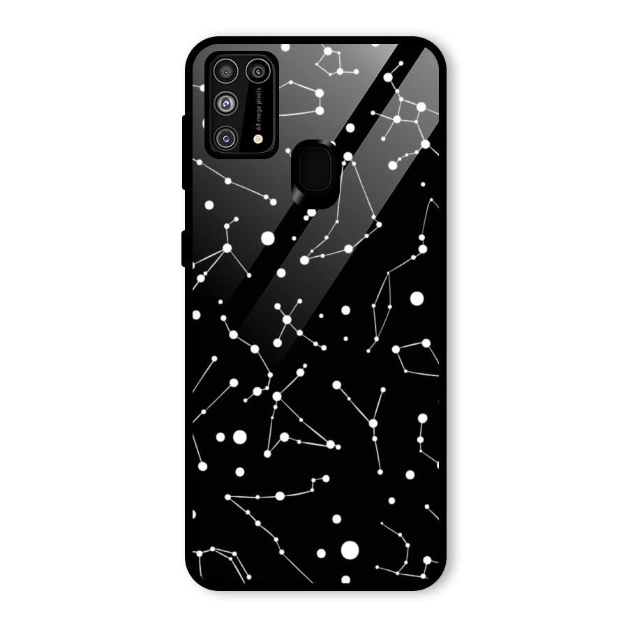 Black Constellation Pattern Glass Back Case for Galaxy F41