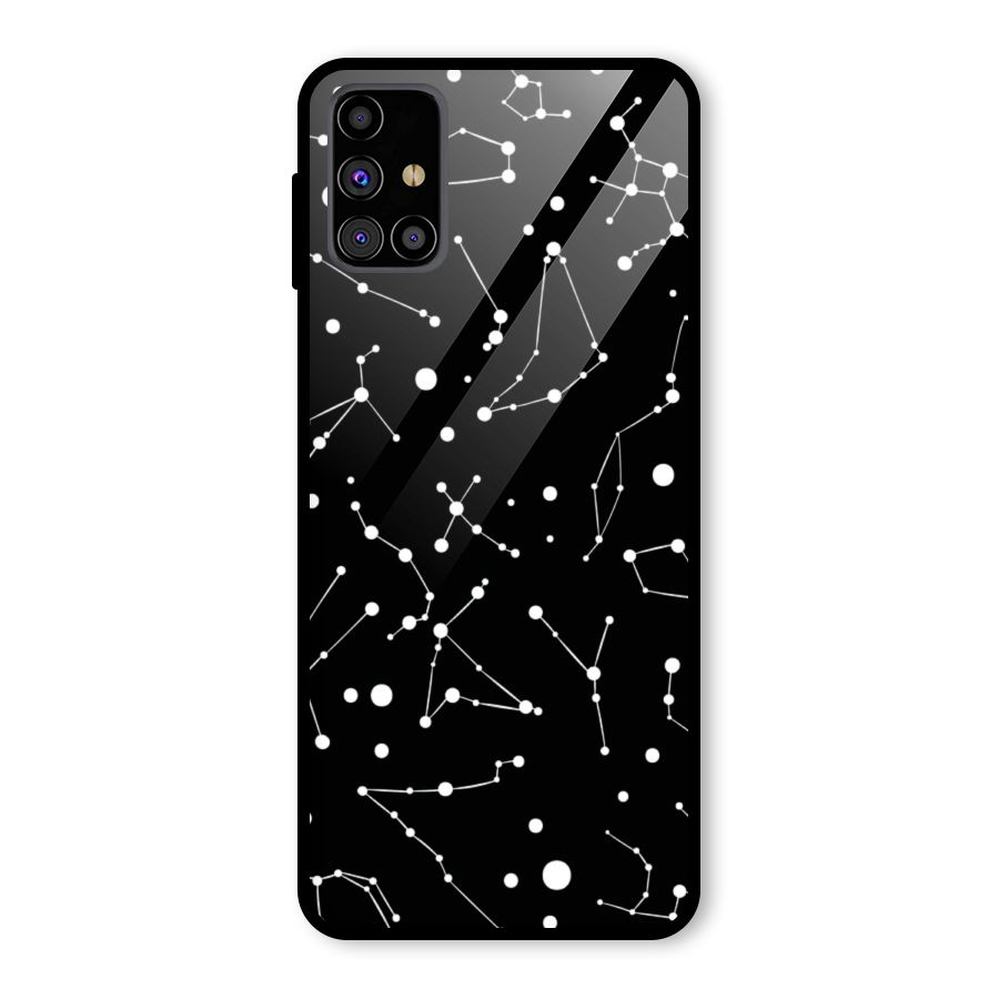 Black Constellation Pattern Glass Back Case for Galaxy M31s