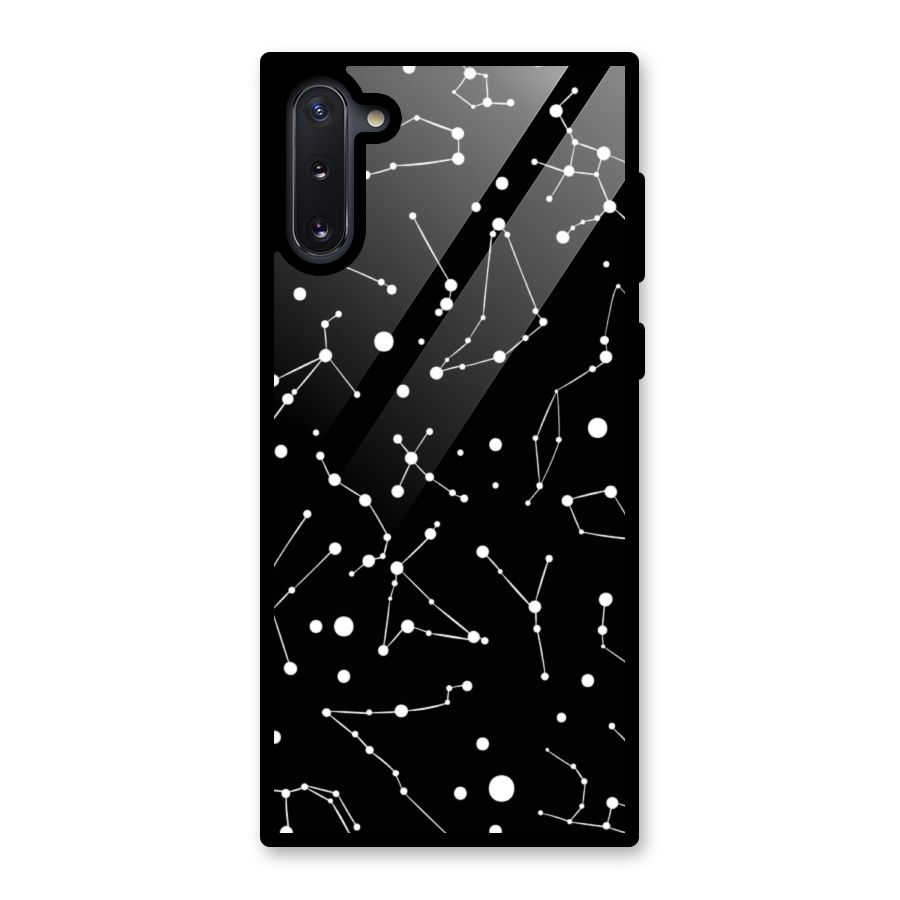 Black Constellation Pattern Glass Back Case for Galaxy Note 10