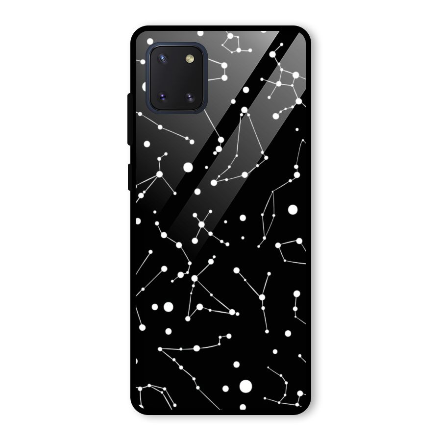 Black Constellation Pattern Glass Back Case for Galaxy Note 10 Lite