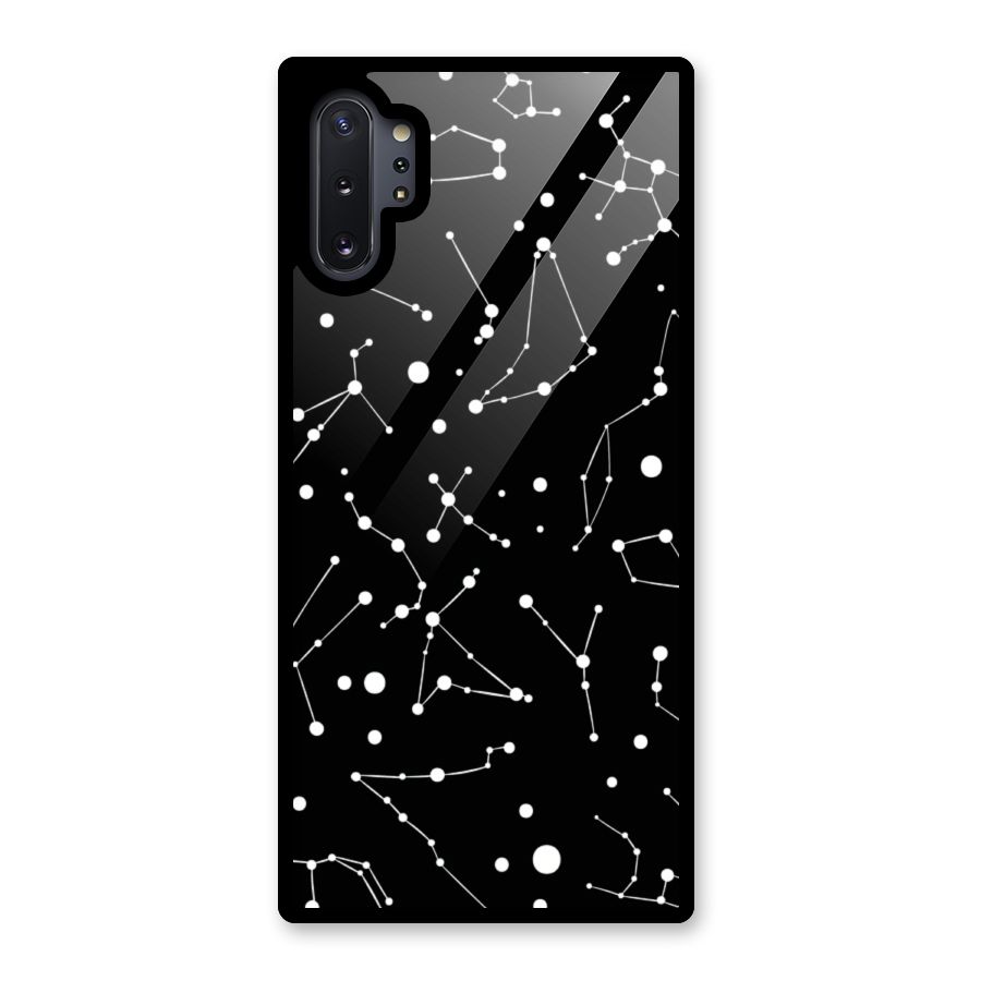 Black Constellation Pattern Glass Back Case for Galaxy Note 10 Plus