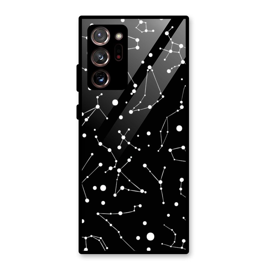 Black Constellation Pattern Glass Back Case for Galaxy Note 20 Ultra