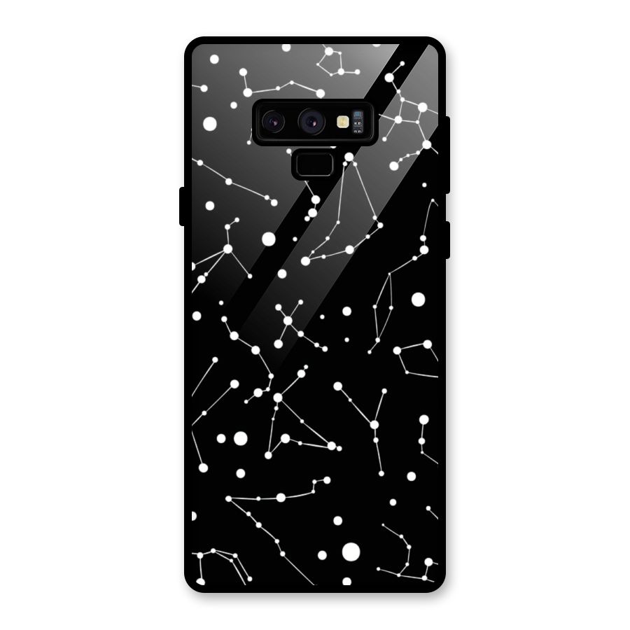 Black Constellation Pattern Glass Back Case for Galaxy Note 9