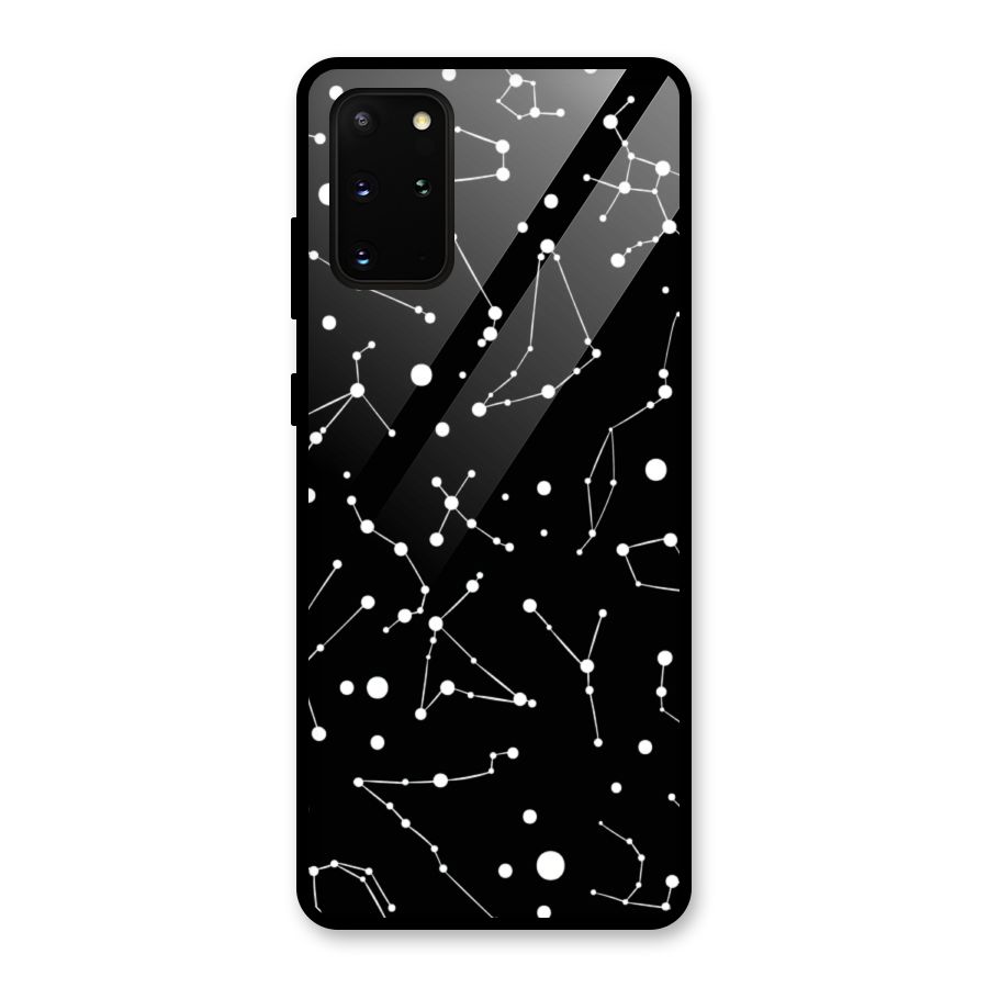 Black Constellation Pattern Glass Back Case for Galaxy S20 Plus