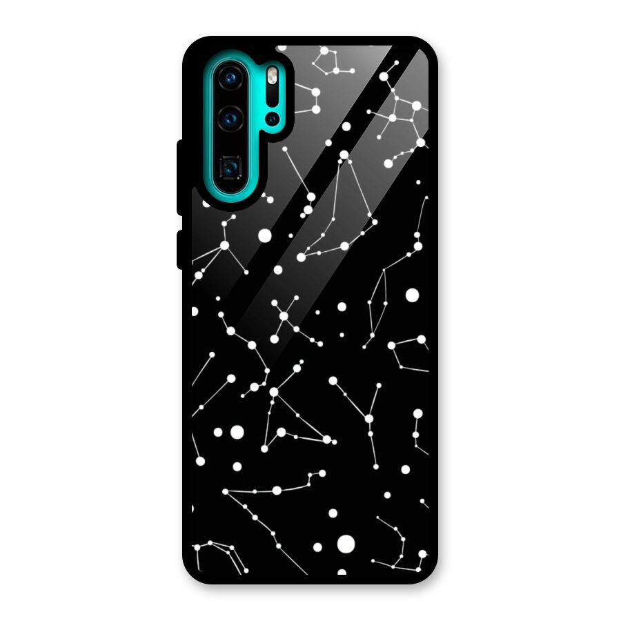 Black Constellation Pattern Glass Back Case for Huawei P30 Pro