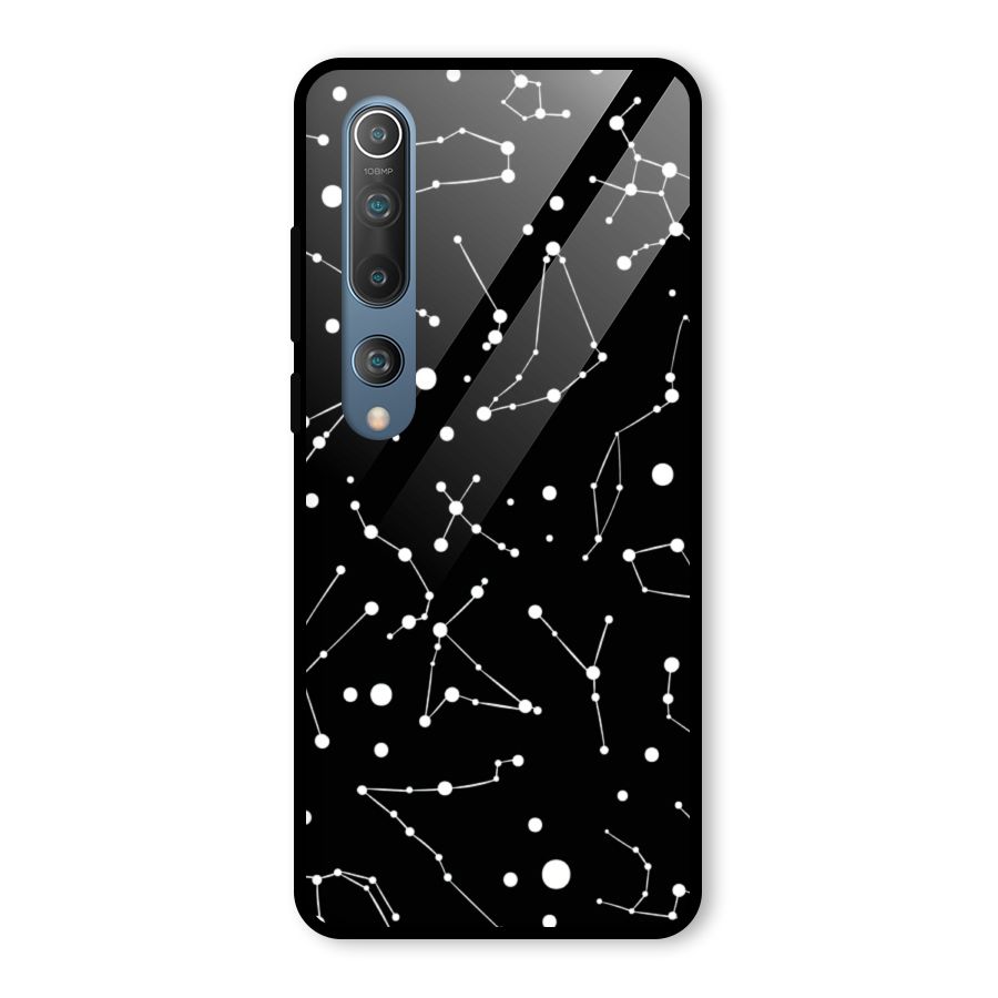 Black Constellation Pattern Glass Back Case for Mi 10