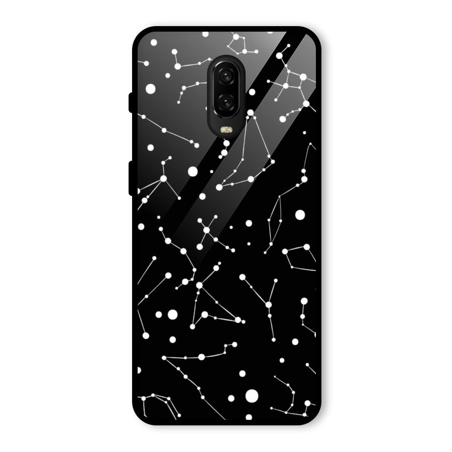 Black Constellation Pattern Glass Back Case for OnePlus 6T